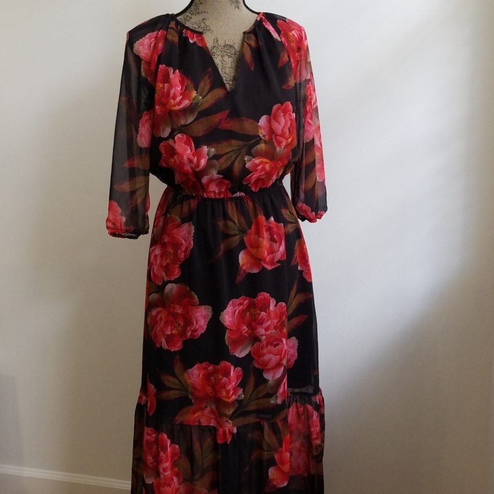 A.N.A  sheer floral dress